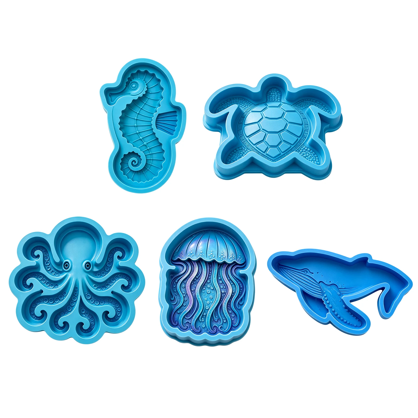 Garden Walkway Mould Ocean Theme Silicone DIY Stepping Stone Reusable Concrete Wave Texture Decor Beginner