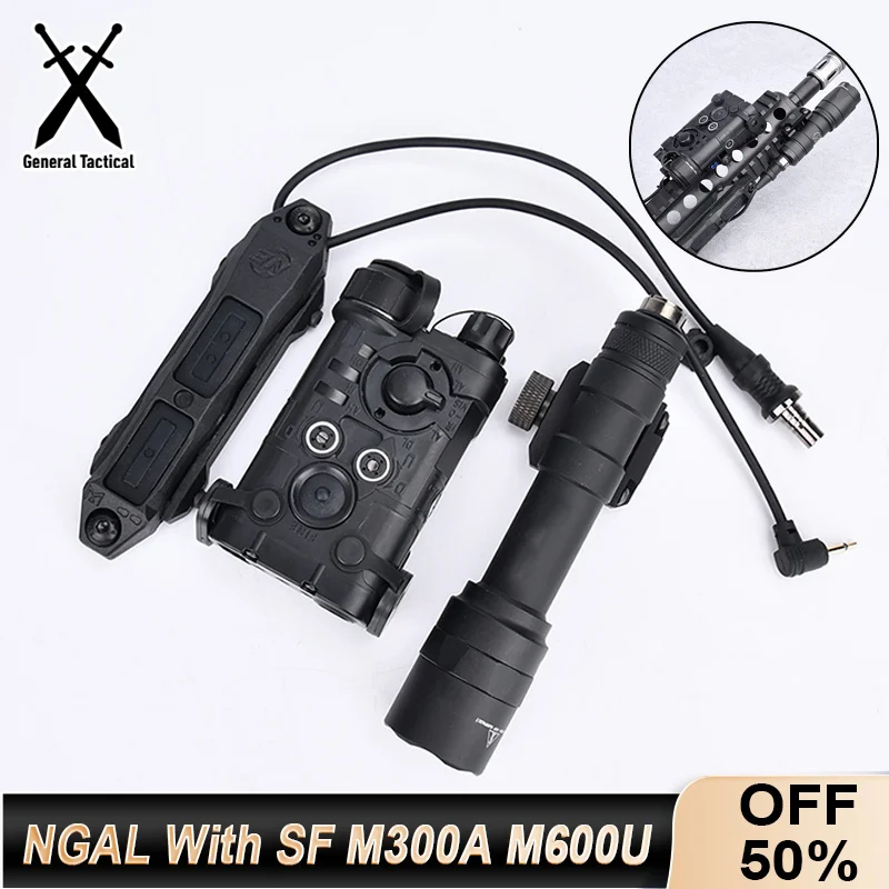 NGAL Simplified Version Red Dot Green Blue Indicator With SF M300A M600U Tactical Flashlight Dual Function Switch Hunting Laser