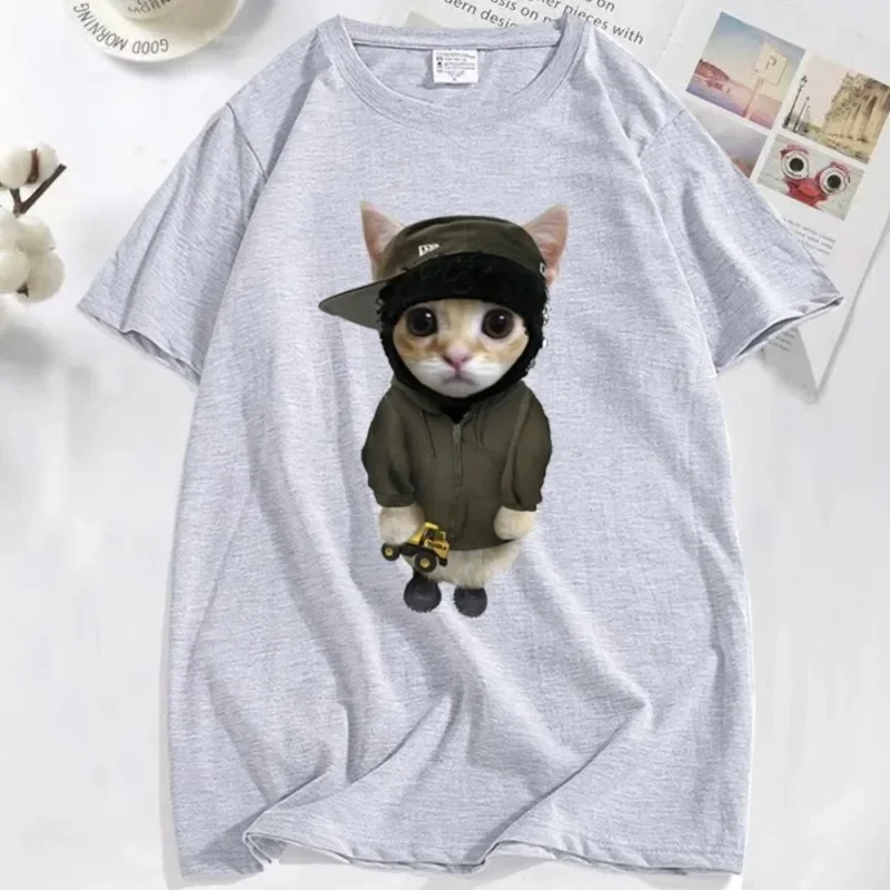 Yeat Kitty with Tonka T Shirts Men Funny Cute Cat Graphic Tee Printed T-shirt Cotton Tees Short Sleeve T-shirts Oversize