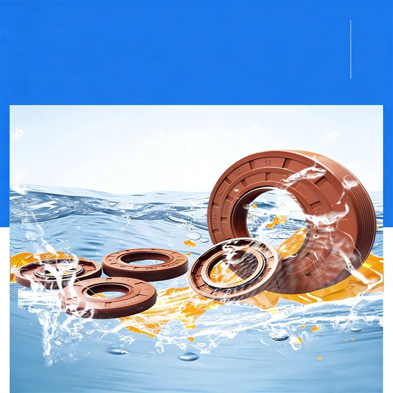 Brown Fluorine Rubber Skeleton Oil Seal, High Temperature Resistance Above 200°C, Waterproof & Anti-Aging, Premium Sealing Ring