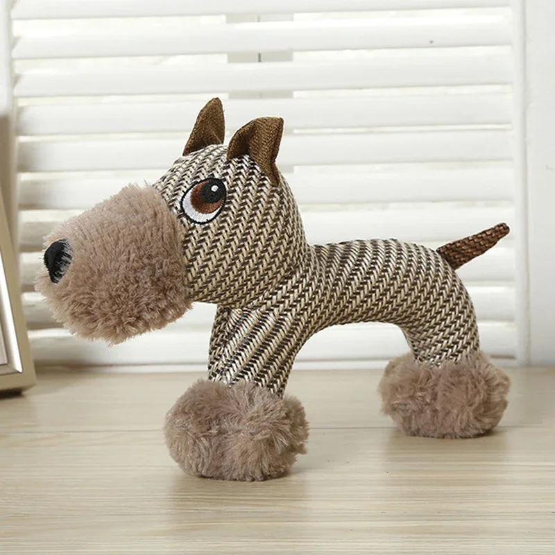 New Linen Puppy Medium Dog Toy Animals Shapes Pet Squeak Chew Toys for Small Dogs Beagle York Mascotas Accessories Monkey Horse image 4