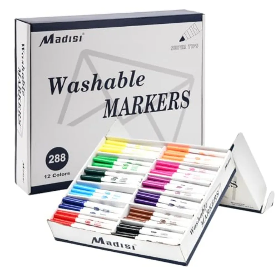 

Washable Markers Super Tips Markers Assorted Colors Classroom Bulk Pack 288 Count