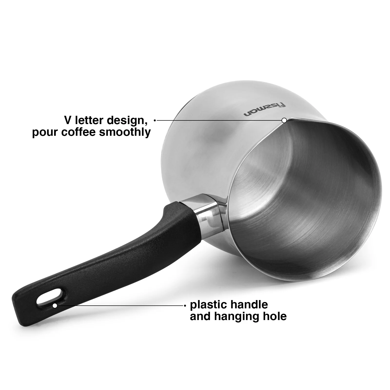 إبريق قهوة تركي من الفولاذ المقاوم للصدأ للمطبخ، أداة رغوة الحليب مع قاعدة تحريض