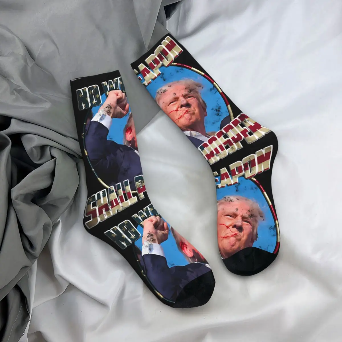 Happy Funny calzini a compressione da uomo Trump 2024 campagna tenter Vintage Harajuku Donald Trump Hip Hop novità Pattern Crew