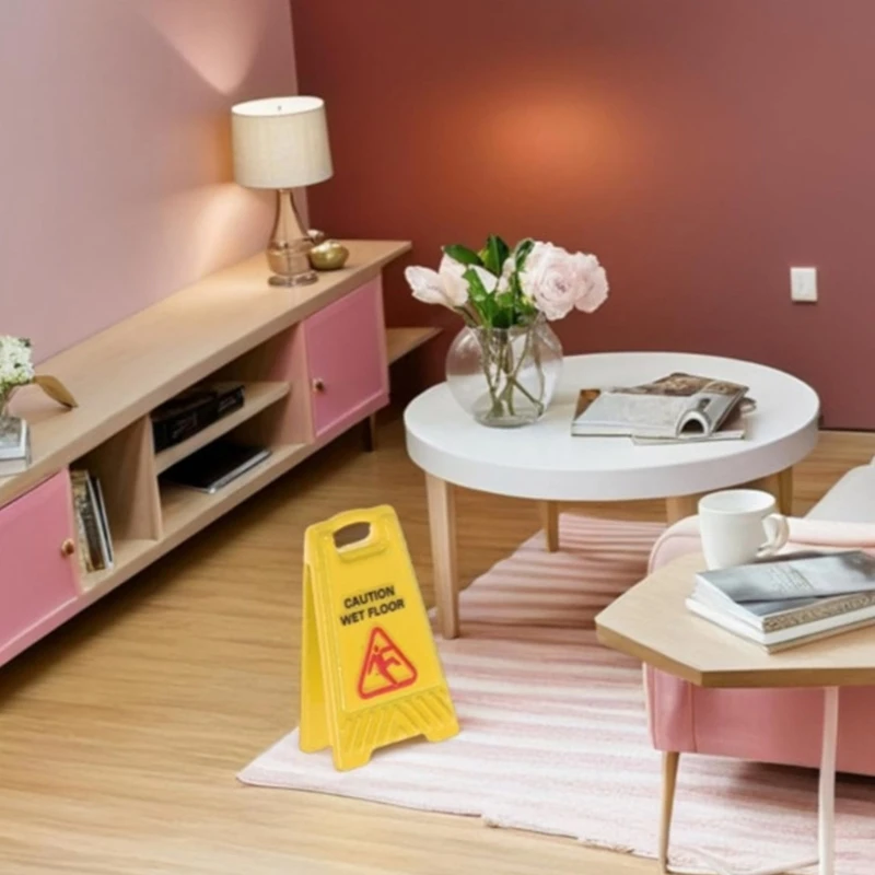 Señal Piso Húmedo Miniatura Decoración Casa Muñecas - alternate angle