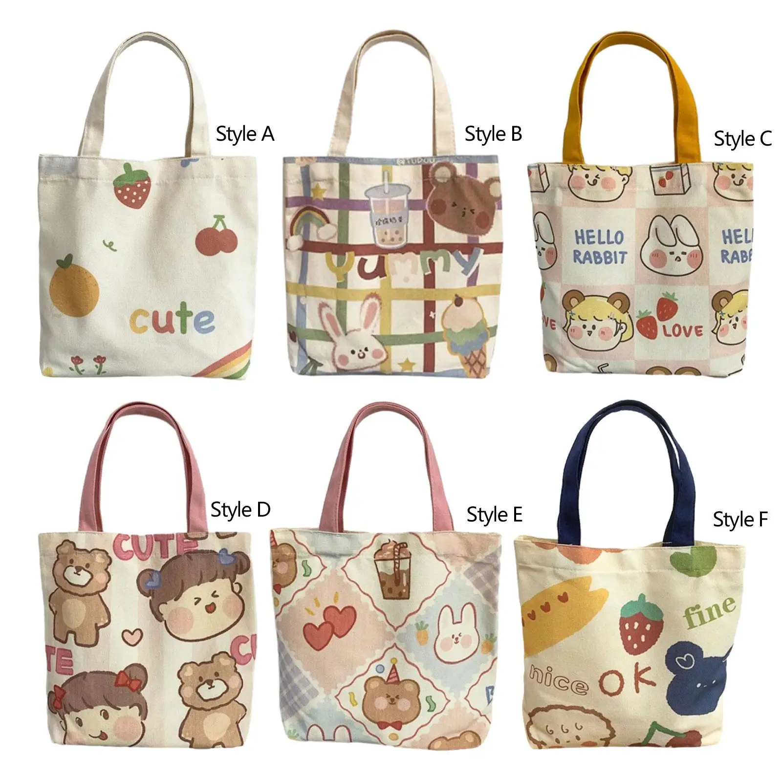 Canvas Bag Handbag Fashionable for Women Top Handle Multipurpose Grocery Bag