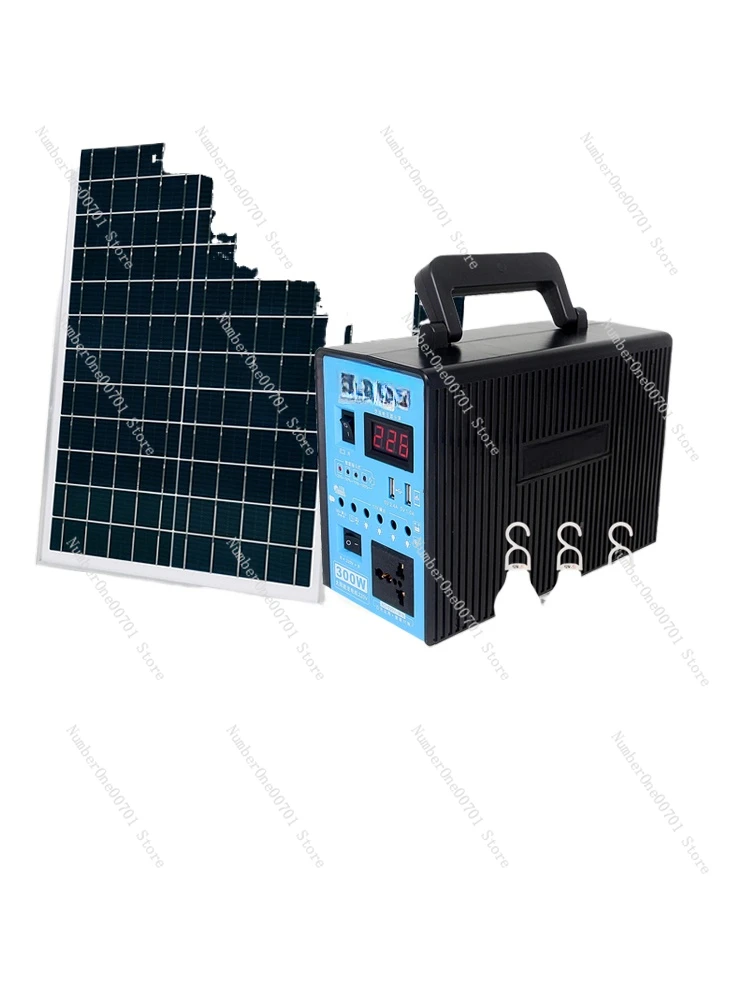 Solar Power Generation System Full Set 220V AC Household Outdoor Lamp Lighting Battery Board Can Charge Mobile Phone