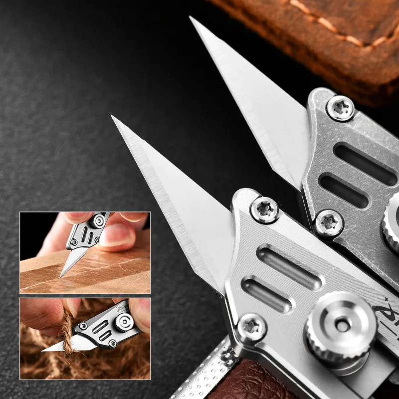 Mini Titanium Alloy Knife Outdoor Portable EDC Keychain Portable Pendant Cutting Paper Art Knife Tools