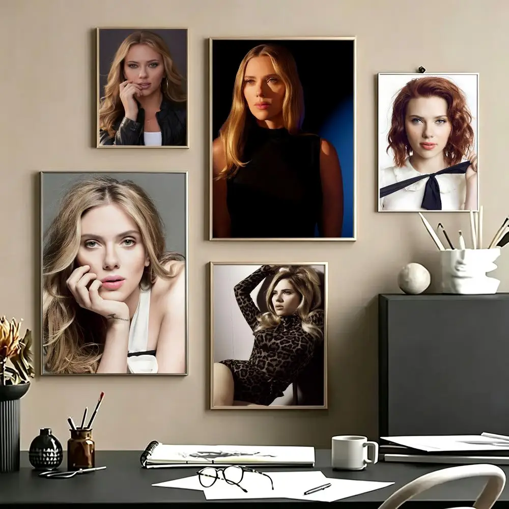 actor Scarlett Johansson Poster Poster HD Self Adhesive Waterproof Art Print Wall Decor for Bedroom Living Room Home Gift