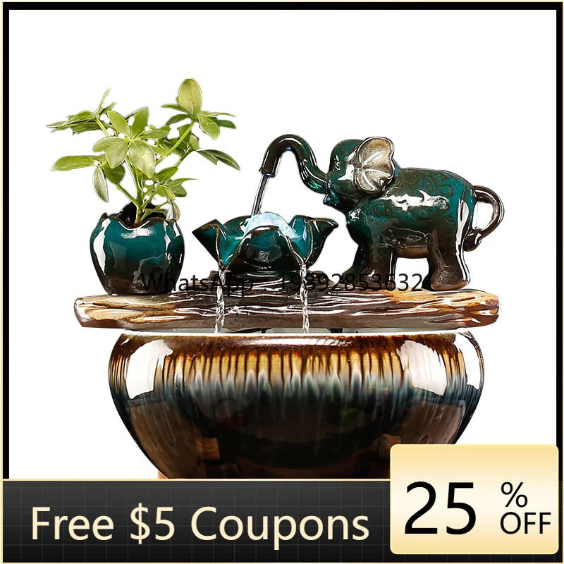 

Elephant Lucky Water Circulating Water Living Room Decoration Rockery Fountain Decoration