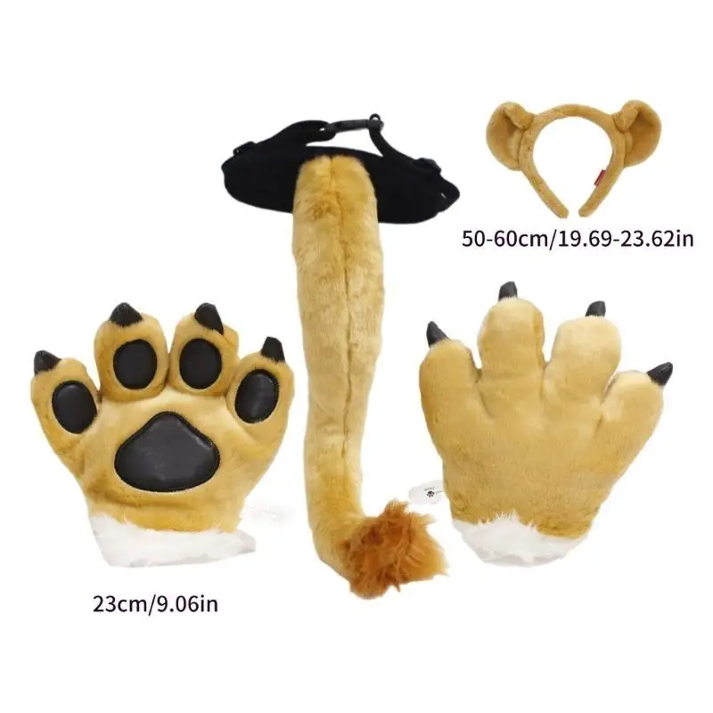 R1WE 4 Kid Animal fantazyjny zestaw kostiumów akcesoria Lion Cosplay kostiumy na Halloween