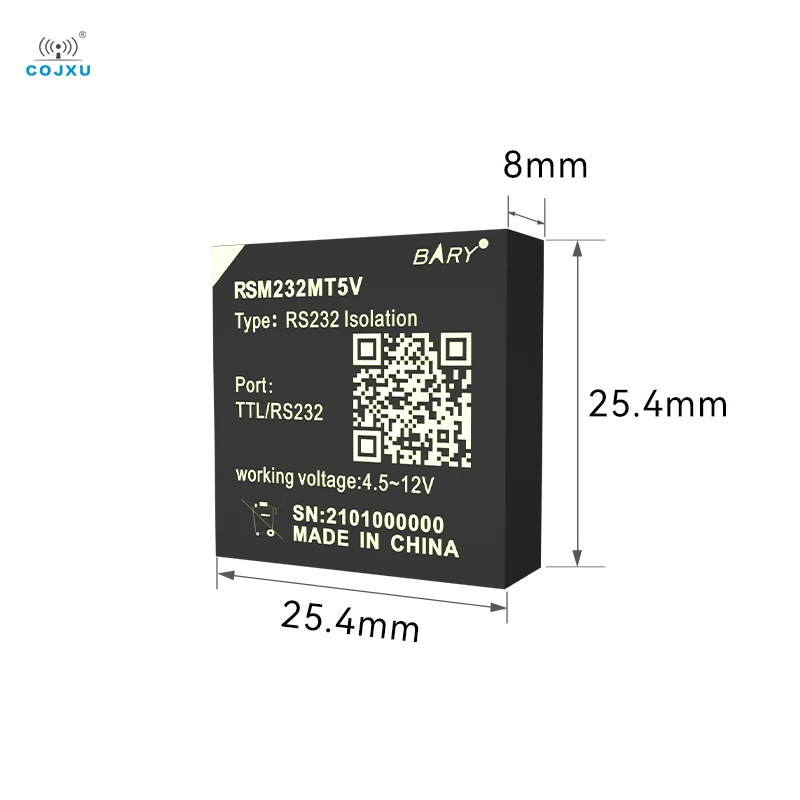 RS485/RS232 Isolated Transceiver Module COJXU RSM232MT5V RSM485MT5V Industrial Grade Small Size Shell Fireproof Module