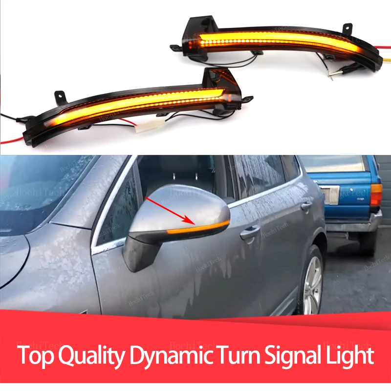 Dynamic Turn Signal LED Rearview Mirror Indicator Blinker Repeater Light for Volkswagen VW Touareg MK2 II 7P 2010-2018