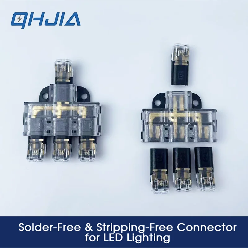 50PCS Mini Quick Disconnect Wire Connectors No Soldering No Strip Butt T L Shape Cable Terminal for LED Lighting Strip Wiring