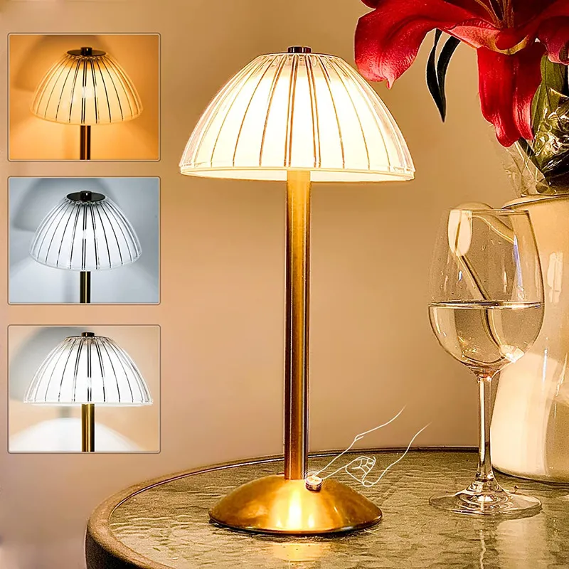 

Retro Touch Crystal Lamp Bar Atmosphere Lamp USB Portable Night Light Eye Protection Reading Light for Hotel/Coffee/Library