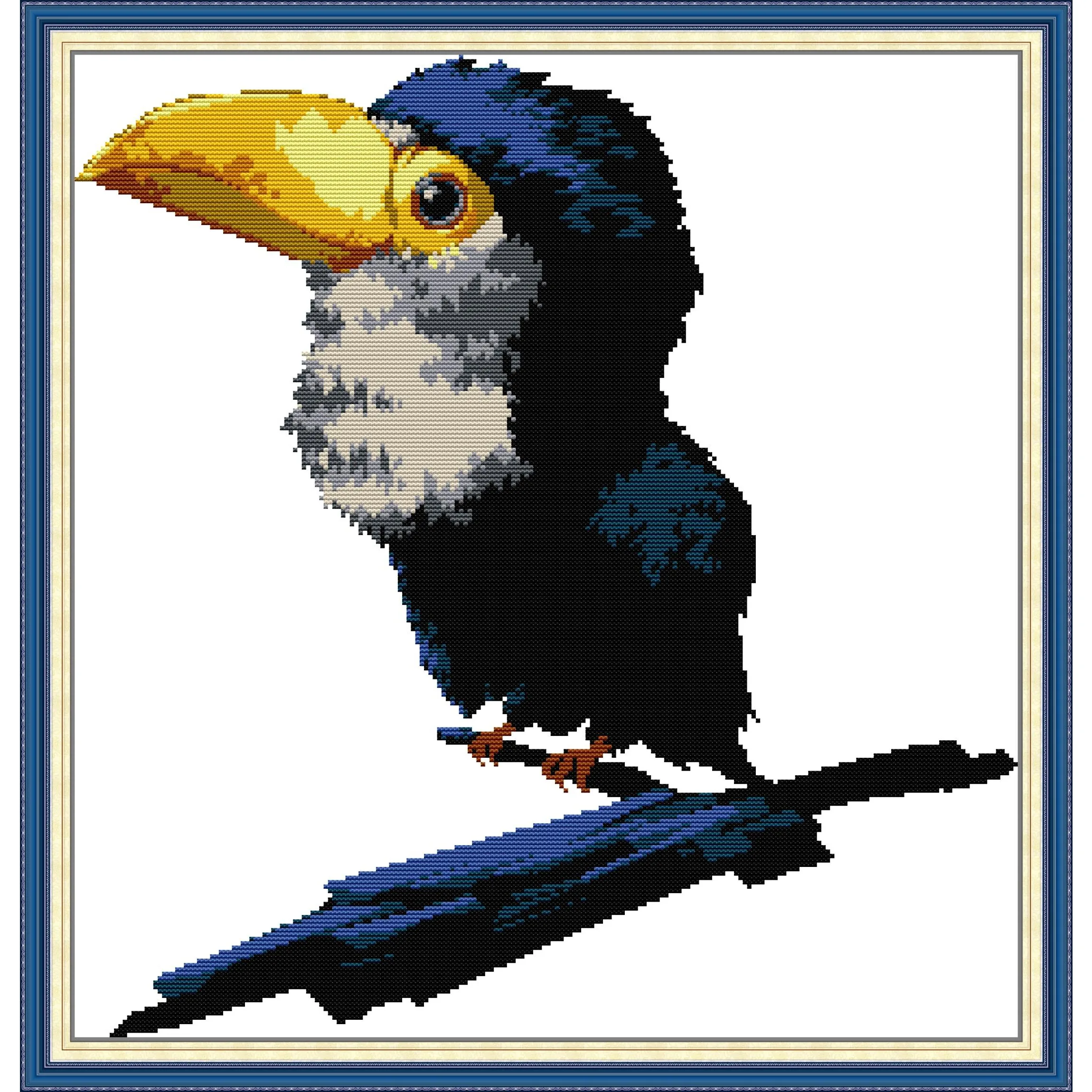 

Soulgift News Pre-Printed Cross Stitch Kit, Stamped Aida Fabric with DMC Threads, Embroidery Kit - Toucan