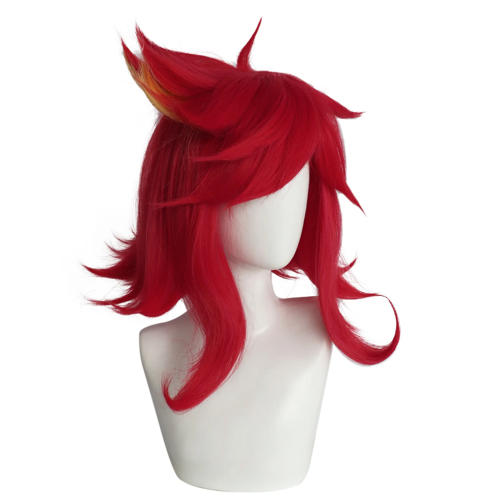 Niffty-Perruque Synthétique Bouclée Rouge Courte pour Cosplay, Cheveux Courts, Bonnet, Anime, Hôtel, Chaleur, Degré, Costume d'Halloween, ixCostumée