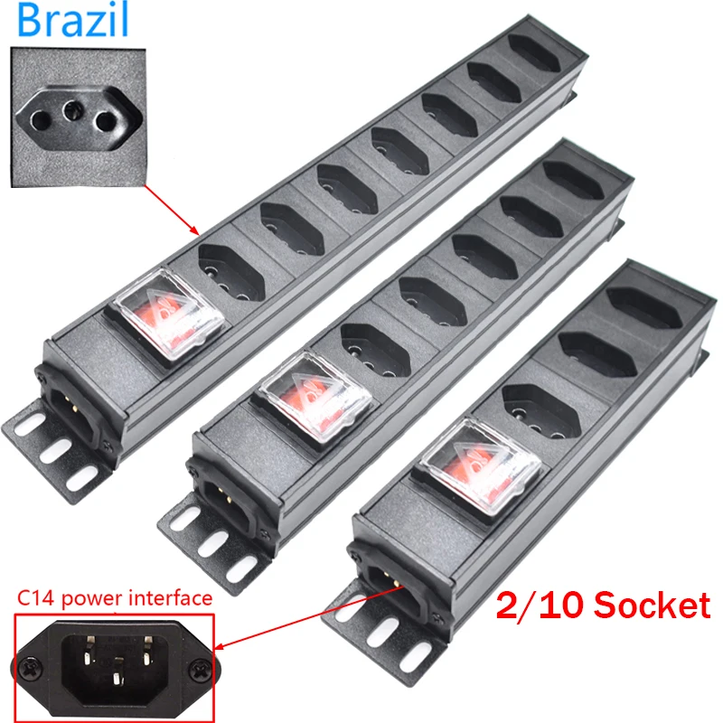 PDU power strip C14 power interface Brazil socket channel 2-8 with switch socket