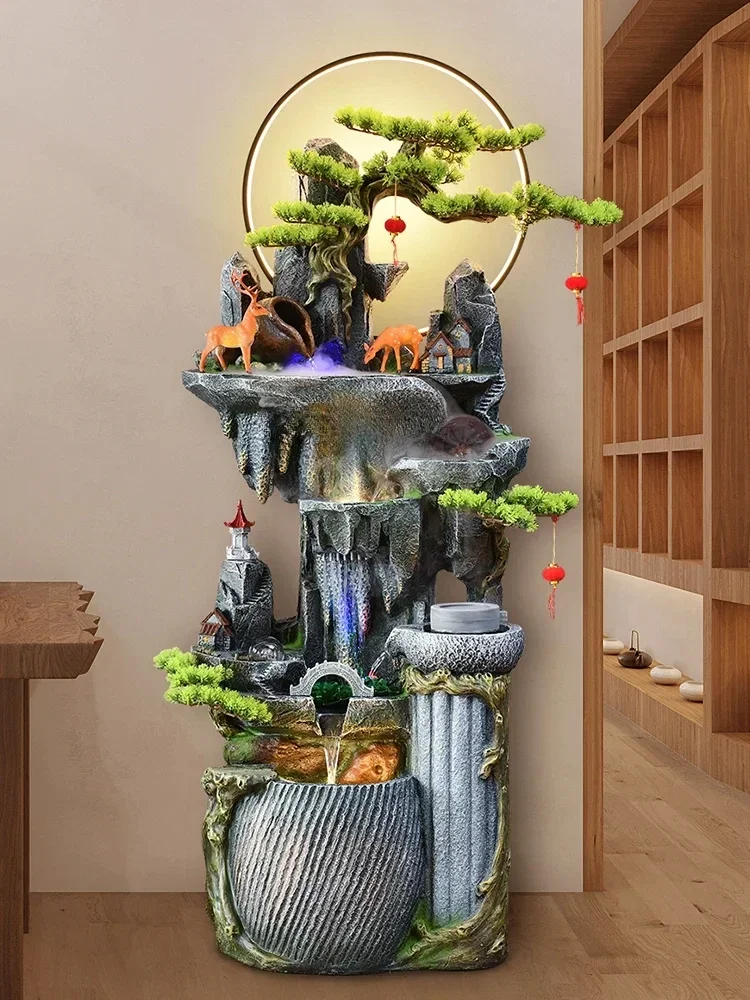 Office Living Room Opening Gift Decorations Fengshui Wheel Rockery Fountain Water Decoration Landscape