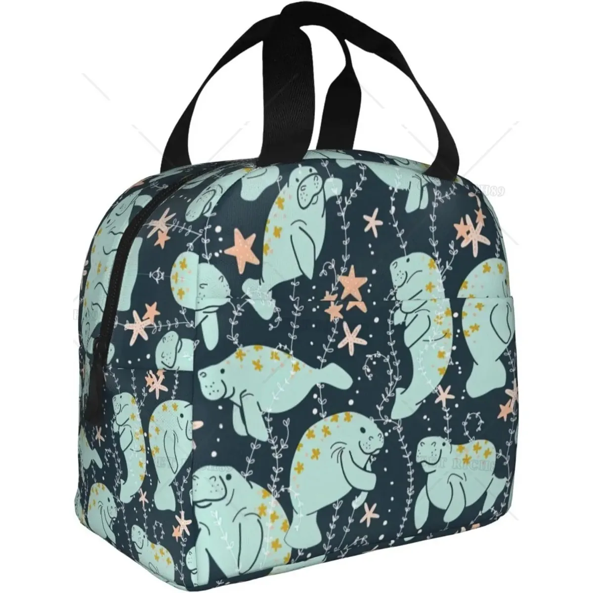 

Manatee печать с животными, прочная сумка для завтрака с рисунком в виде рыбы, светильник, многоразовая, сохраняющая тепло, изолированная коробка для завтрака для офисной работы