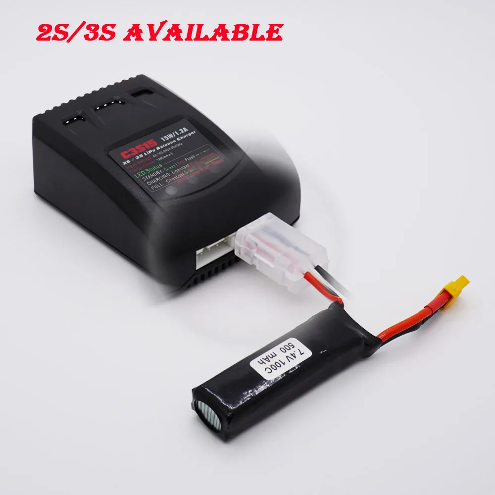 YSIDO C3S15 EU/US Plug Balanced Battery Charger for B3Pro Compact 2S 3S Lipo Lithium Power Supply Charger for RC Helicopter