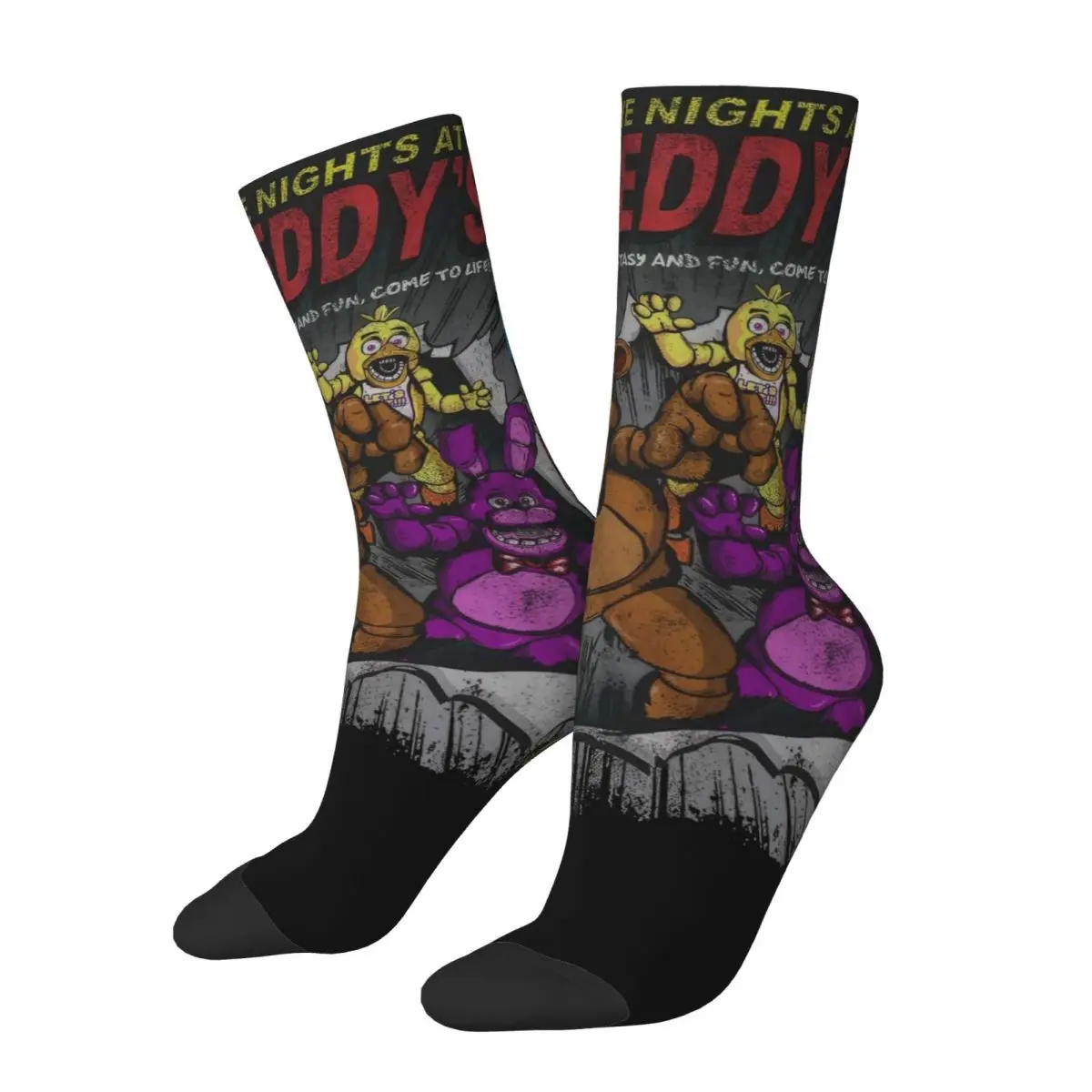 Autumn Winter Cool Men's Women's Five Nights Socks At Freddys Non-slip Skateboard Socks