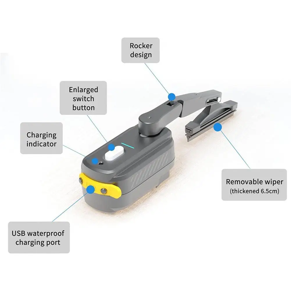 Rechargeable Motorcycle Helmet Wiper Universal Waterproof Helmet Windshield Wiper Most Visor