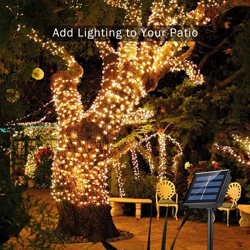 200LED Outdoor Solar Light String for Courtyard Lawn And Fence Multi-mode Decorative Outdoor Lighting