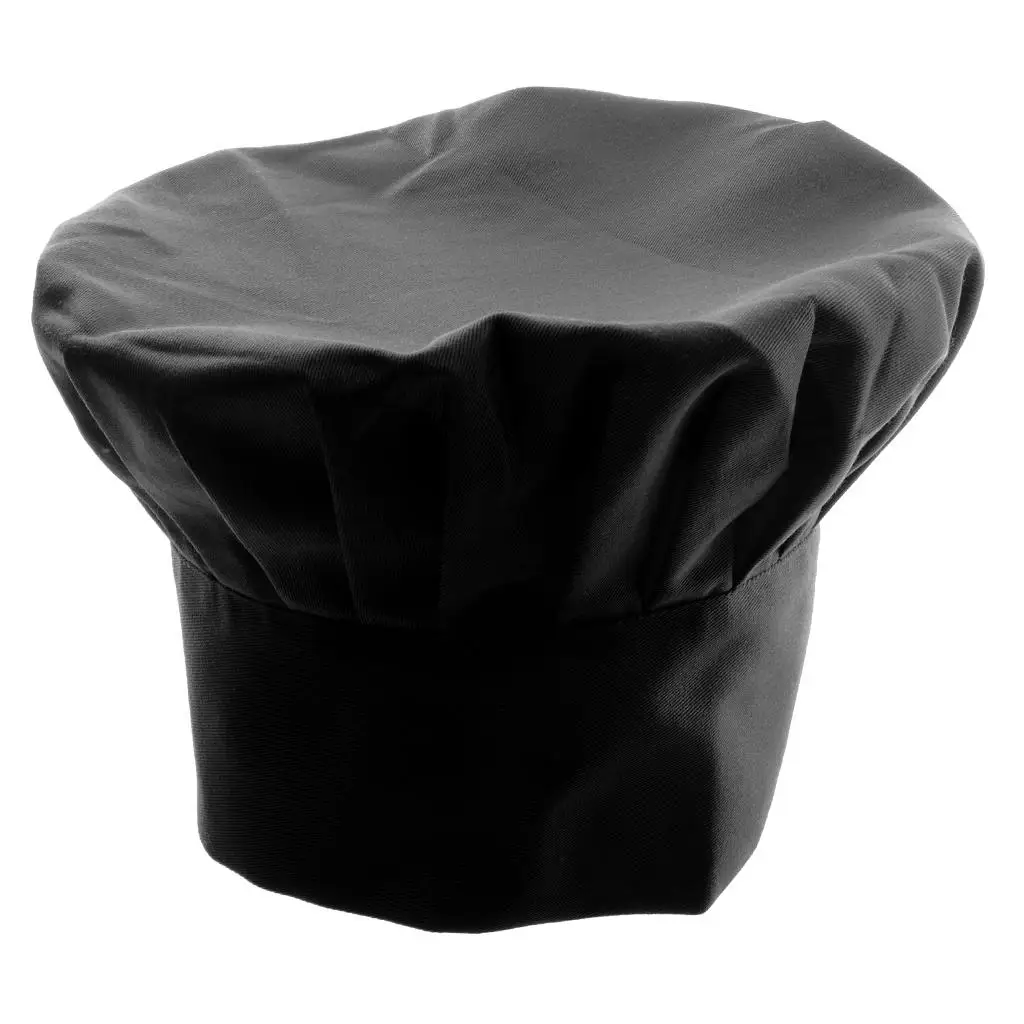 Chapeau de Chef élastique en Polyester noir, casquette de cuisine pour cuisiniers, Chef, cuisine, collège, école, Restaurant