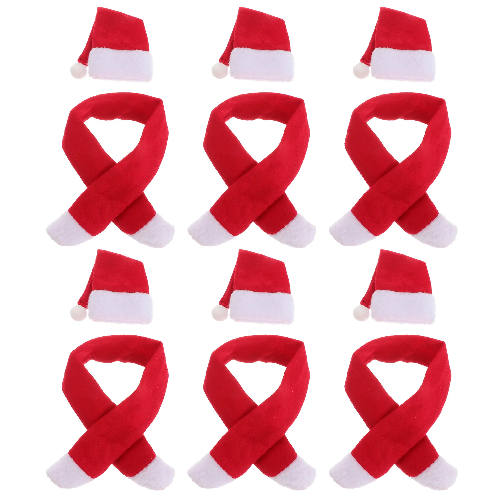 6 ensemble chapeau de noël écharpe bouteille de vin couvre rouge belle décoration de Table de dîner de noël maison hôtel fête bouchon de vin sacs de bouteille de noël