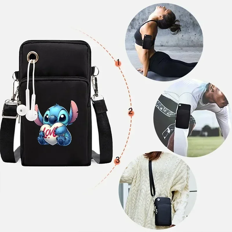 Sacs à bandoulière CAN o & Stitch pour femmes, sac à dos Disney, sac de sport lancé, sac à main de poche dérivé de dessin animé Rick, organisateur de périphériques