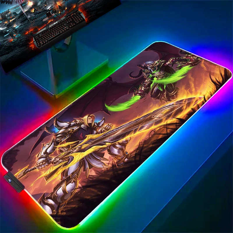 Xxl Mouse Pad Gamer Rgb Hearthstone Table Mat Led Mousepad Setup Gaming office Accessories Big Mousepepad Backlight Deskmat