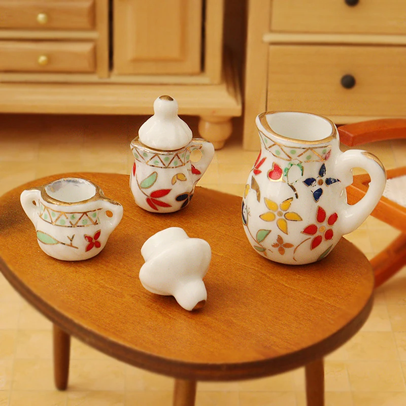 Dollhouse Miniature Tea Set Cup Tableware Kitchen Decor Toy Doll House Accessories