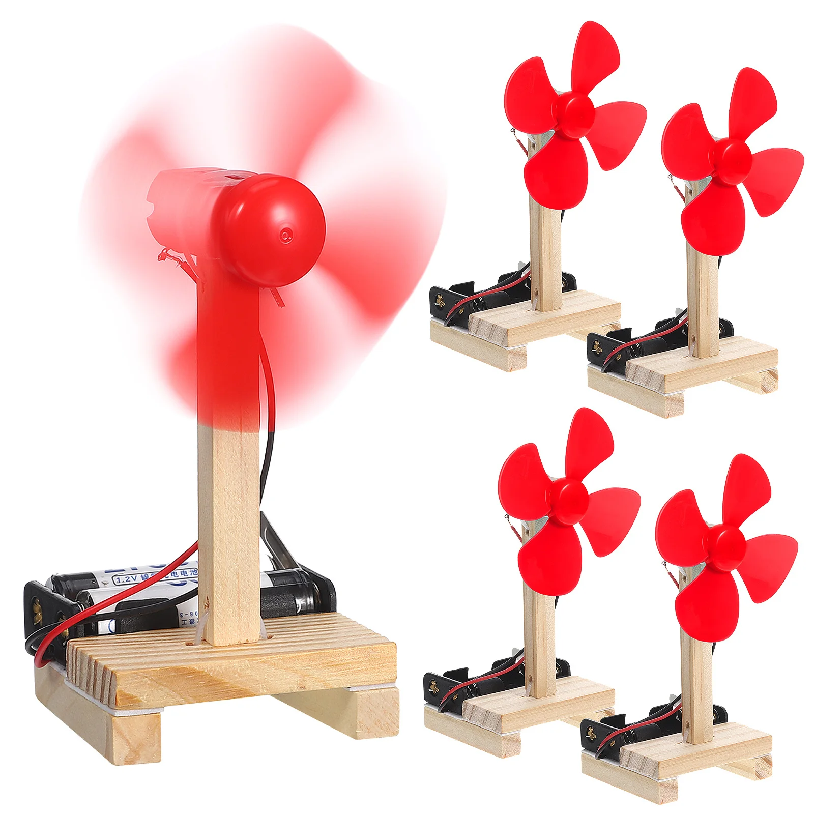 

6Sets DIY Fan Assembly Electric Wooden Educational Science Experiment Kit Creative Classroom Supplies