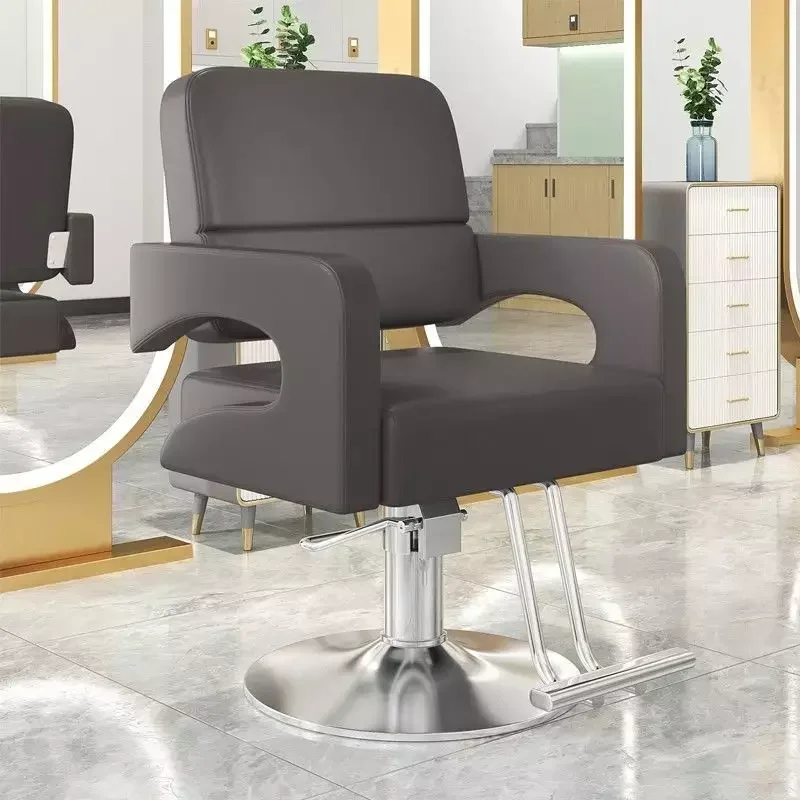 # High-end Hair Salon Furniture Armchair Can Rotate And Lift Leather Modern Design Barber Chair For Barber Shop
