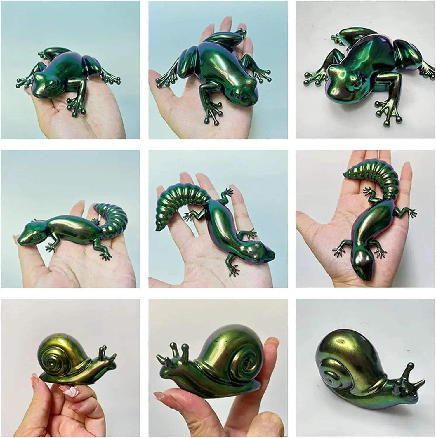 DIY Crystal Epoxy Resin Mold Easter Frog Lizard Snail Small Animal Ornament Silicone Mold