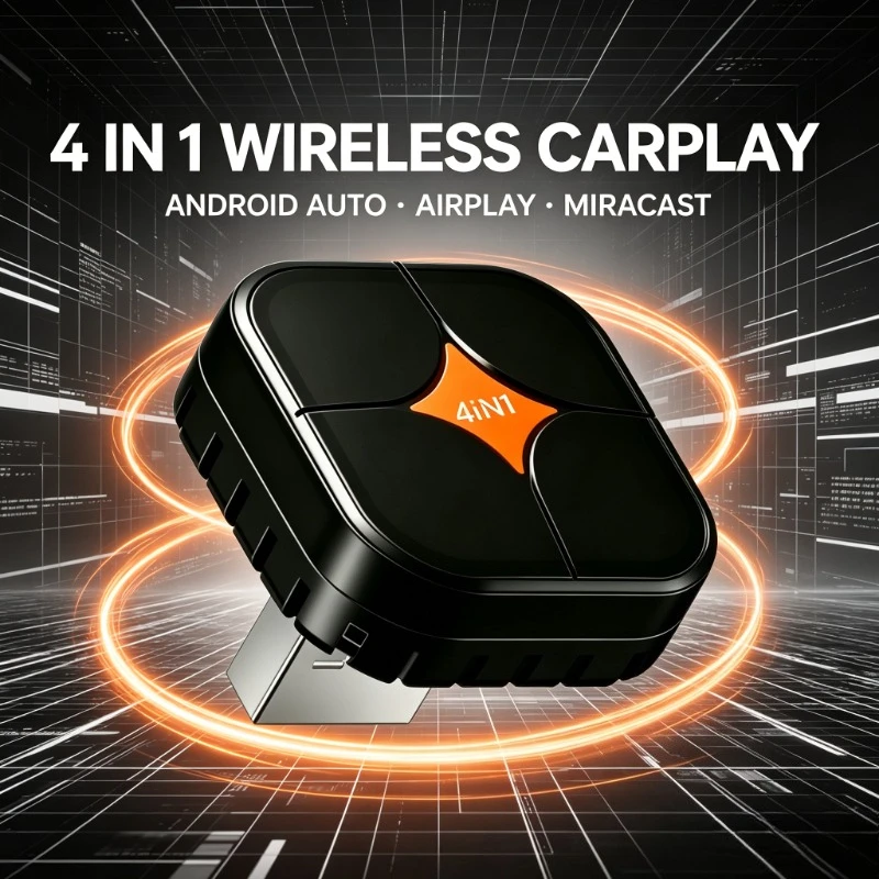 1. Vehicle Multi‑Source Projection Unit, Plug‑Play USB Box Supports CarPlay Android Auto AirPlay Miracast