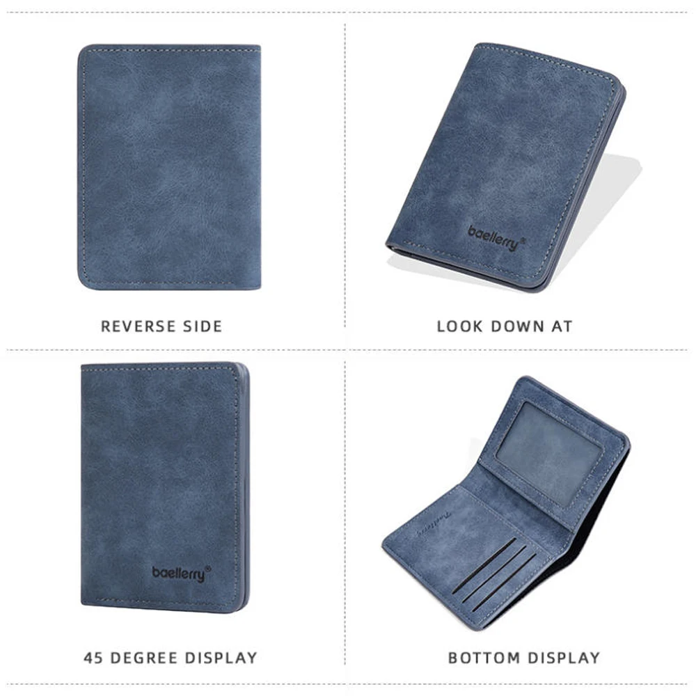 محفظة Pu Leather Guard ضد السرقة للرجال، محفظة قصيرة متعددة الوظائف، حزمة بطاقة الطالب، خفيفة الوزن، تواريخ الاستخدام، الذهاب للتسوق