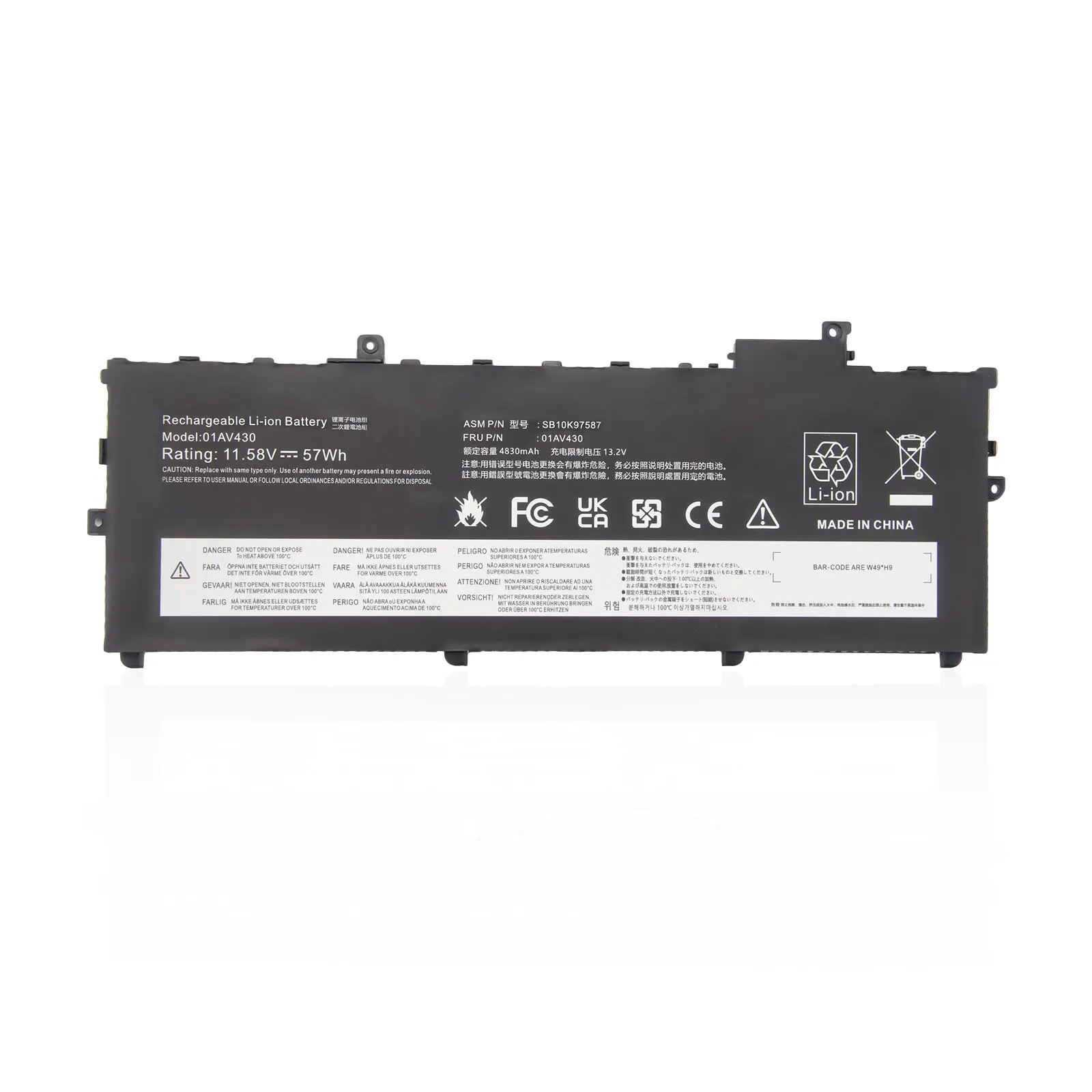 Laptop-Akku 01AV430 Akku für Lenovo Thinkpad X1 Carbon 5. 2017 6. 2018 Serie 01AV429 SB10K97586 01AV431 SB10K97587