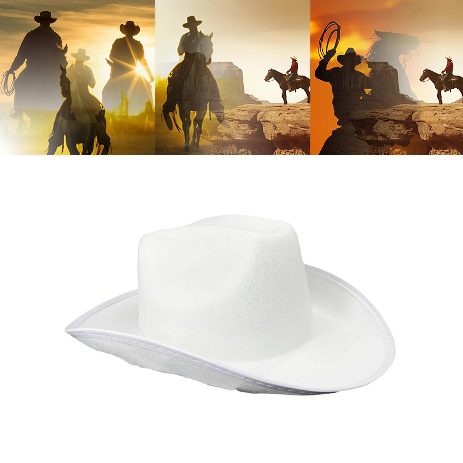 Cowboy Hat with Neck Draw String Comfortable Portable Sun Hats Cowgirl Hat for