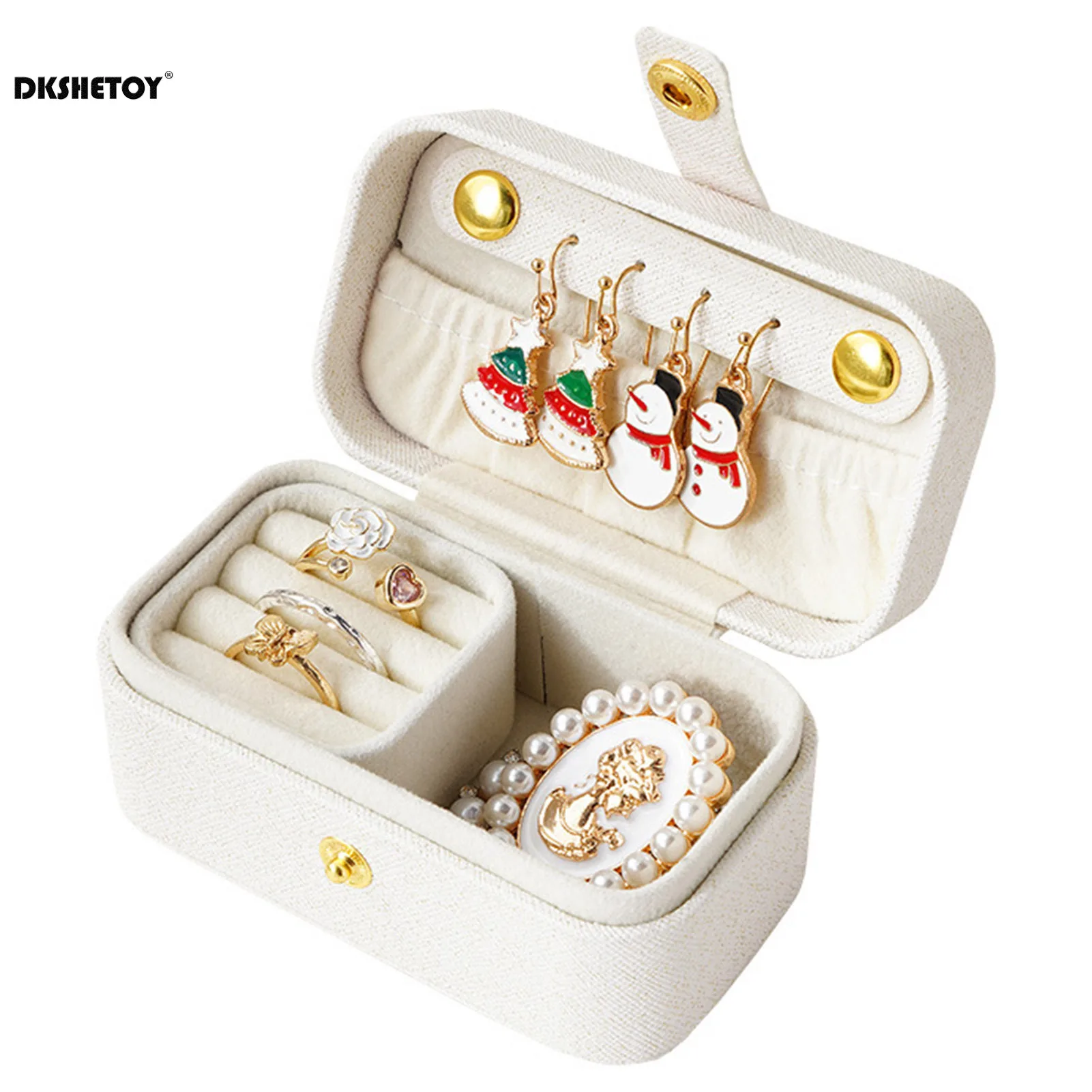 Travel Jewelry Display Organizer Box Dustproof Jewelry Packaging Case for Stud Earrings Rings Necklaces