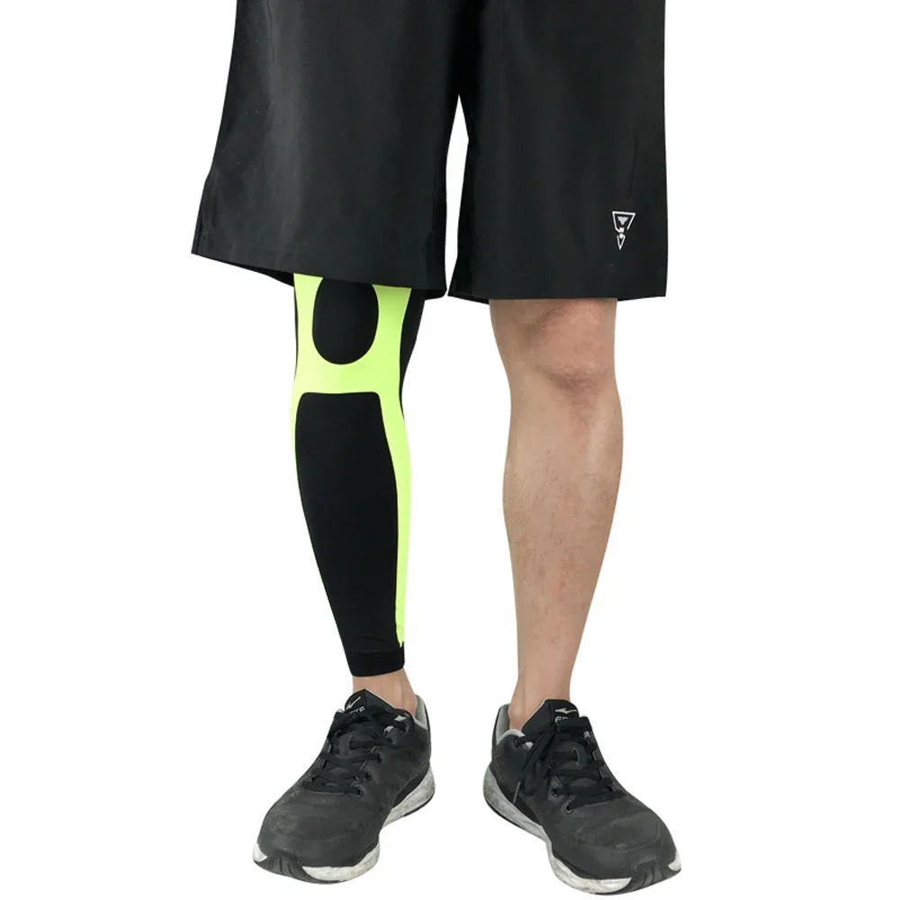

1PCS Sports Full Length Leg Compression Sleeves Basketball Knee Brace Protect Calf and Shin Splint Support for Men Women