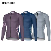 INBIKE-ropa de ciclismo transpirable de manga larga para hombre, Jersey de bicicleta para hombre, camiseta superior con bolsillo, ropa de ciclismo