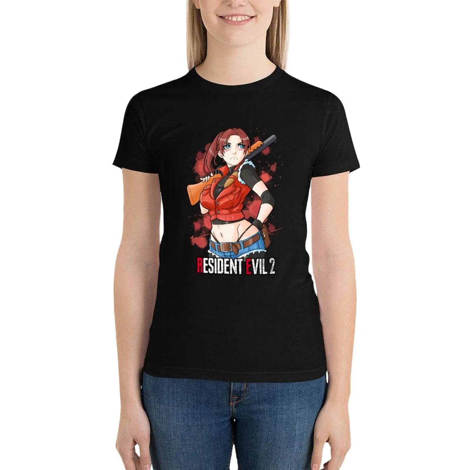 Claire Redfield T-Shirt anime clothes Blouse cute tops oversized workout shirts for Women