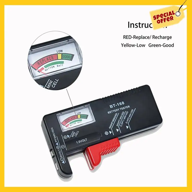 

ABCY4 Pack BT-168 Battery Capacity Tester Battery Tester Battery Checker Tester Small Universal