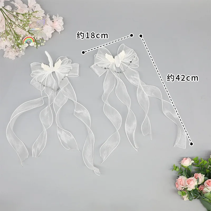 نمط جديد الملاك الجناح القوس الكبير شرابة مشبك شعر Y2K فتاة Harajuku القوطية الأصلي ثقافة فرعية اكسسوارات لوليتا إكسسوارات الشعر