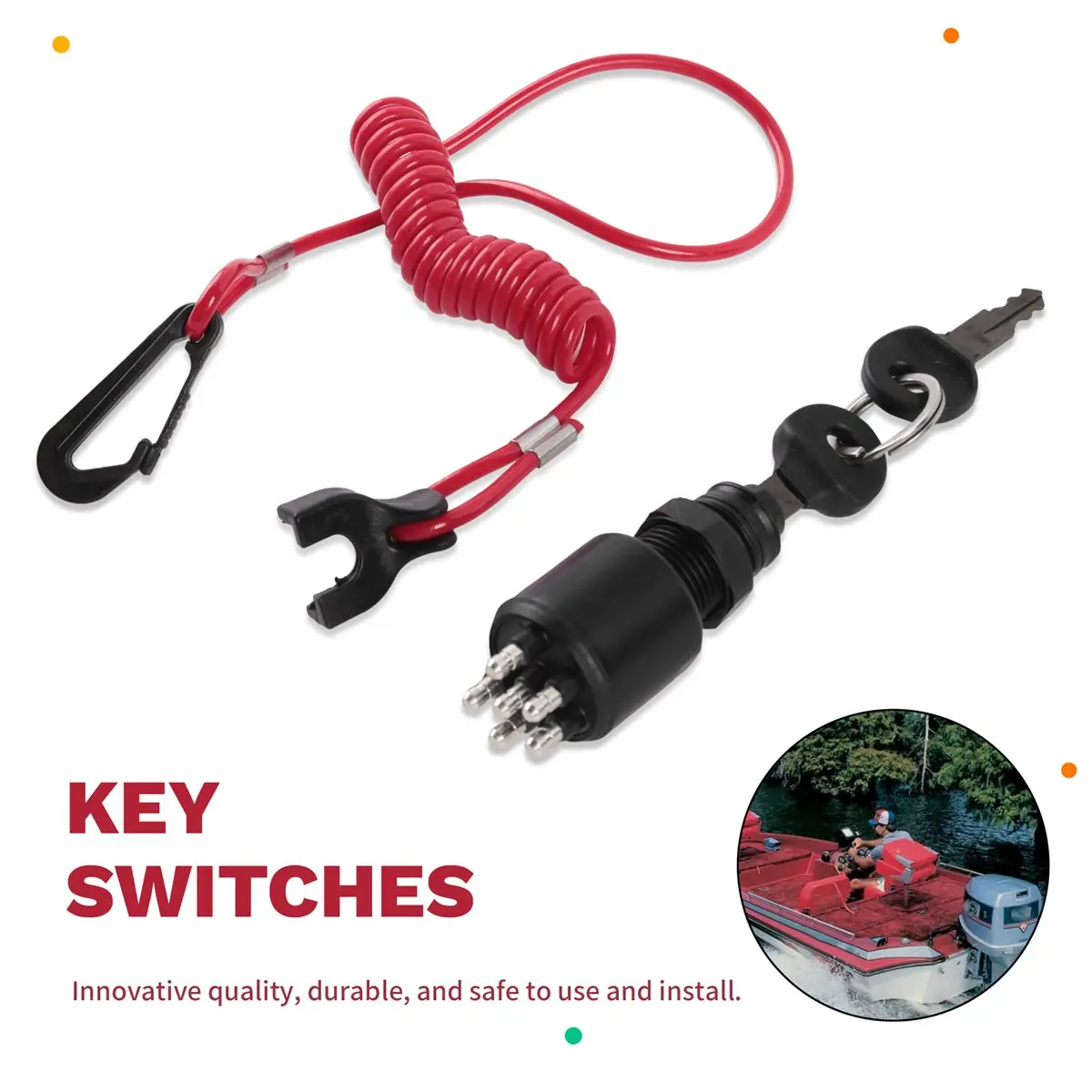 Ignition Switch Key Safety Lanyard Lock Assembly for 1996 Up 5005801 for for