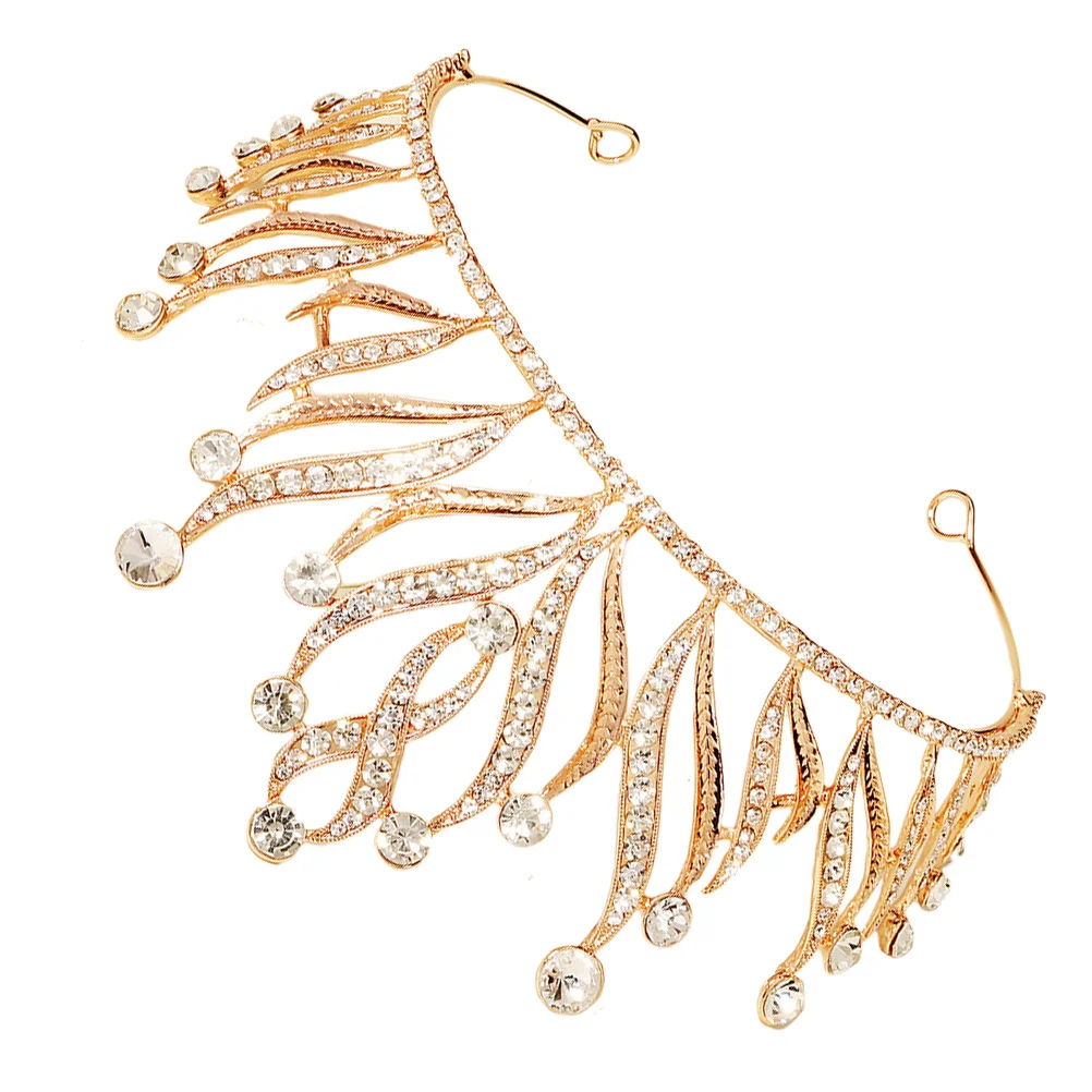 

1Pcs Beautiful Bride Crown Exquisite Alloy Tiara Wedding Bridal Headdress Lightweight Wedding Crown Prop Alloy Tiara