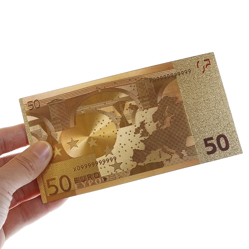 8PC/set Euro banknote gold foil paper money crafts collection bank note currency