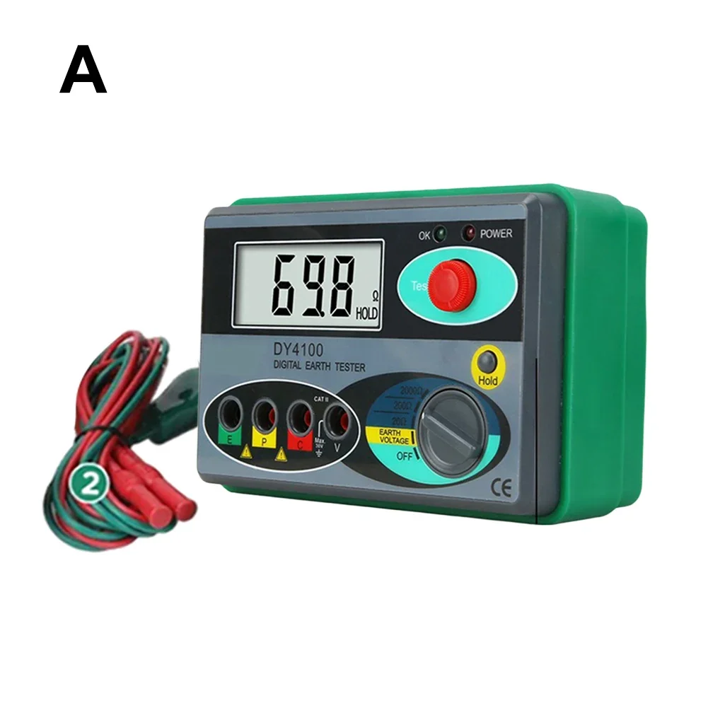 Ground Resistance Meter Digital Earth Ground Resistance Meter Fast Measurement HD Large Screen Display Overload Protection